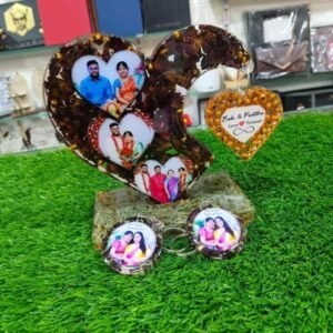 Hanging Heart Resin Frame - 10" inch - With 2 Keychains Complimentary